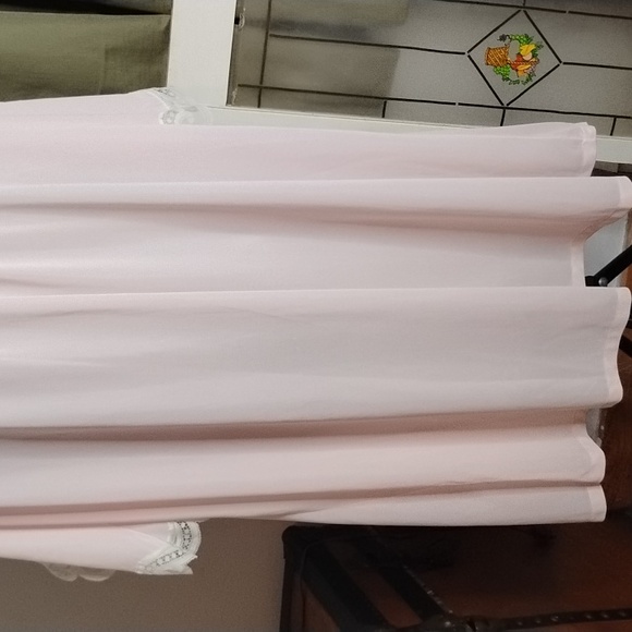 Two Piece Pale Pink Nite Gown With Lace Details - Picture 6 of 6